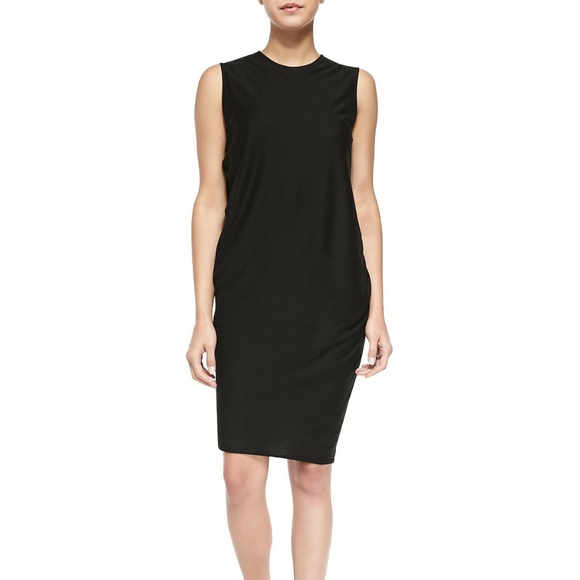 HELMUT LANG Sync Jersey Drape Dress Black XS S - Picture 1 of 5